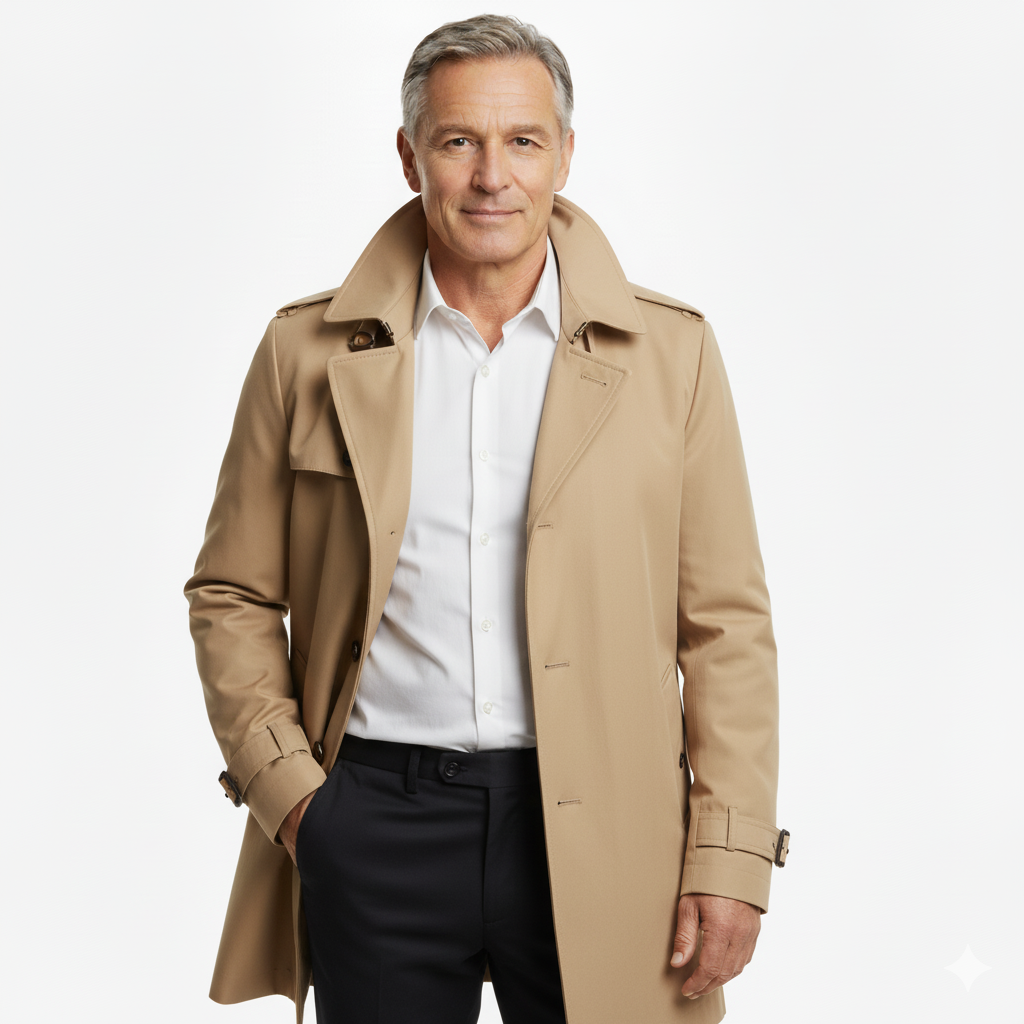 Trench Artisanal Parīze Elegance Mūsdienu Vīram