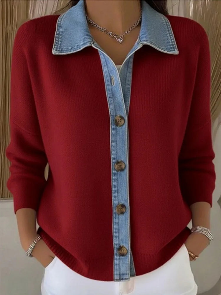 Léonie | Adīts Krekls ar Denima Apkakli