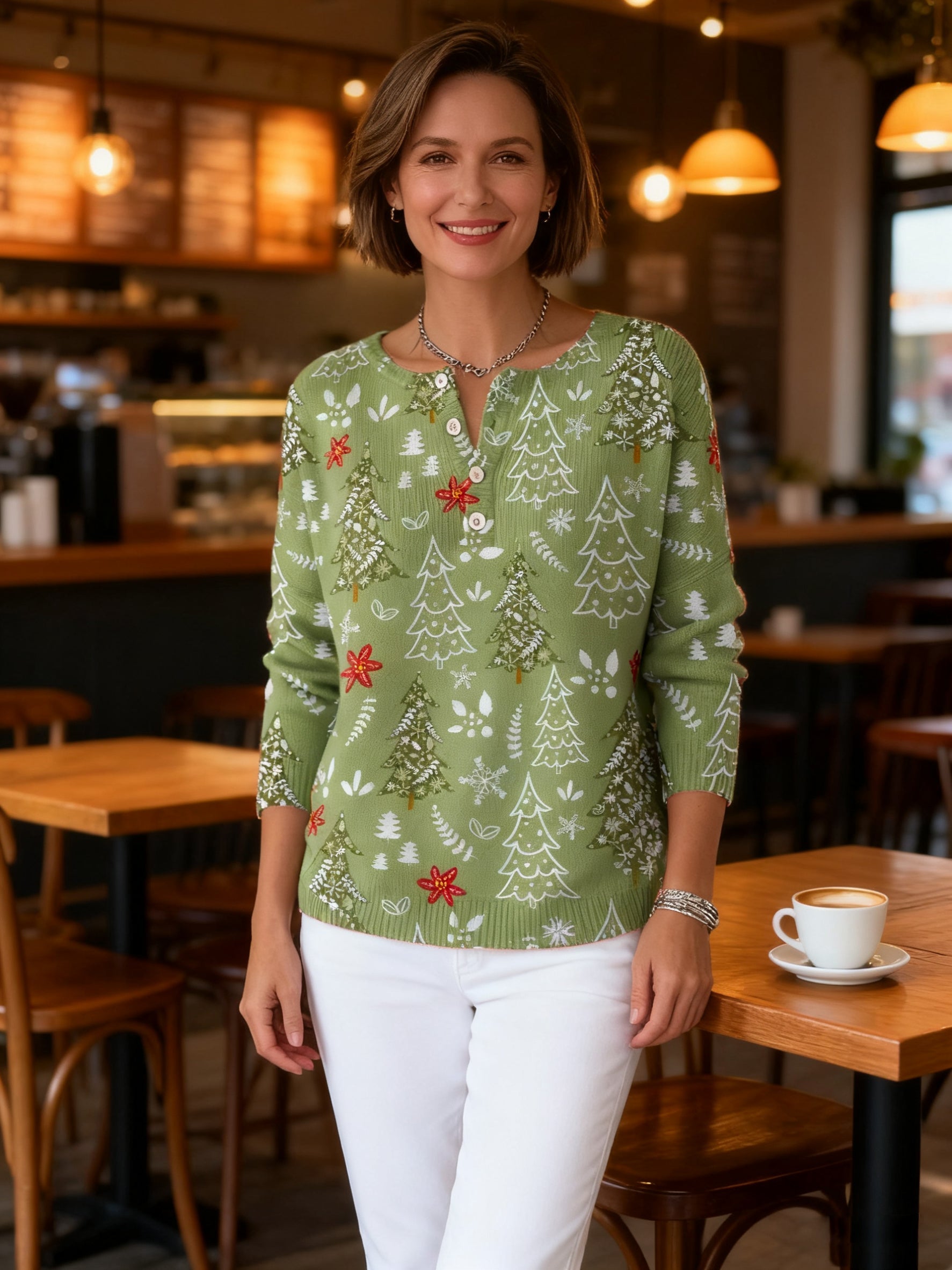 Sophie – Christmas sweater with buttons