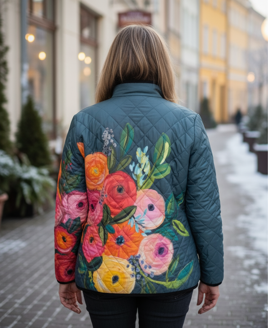 Alise – Vintage Ziedu Raksta Siltā Veste