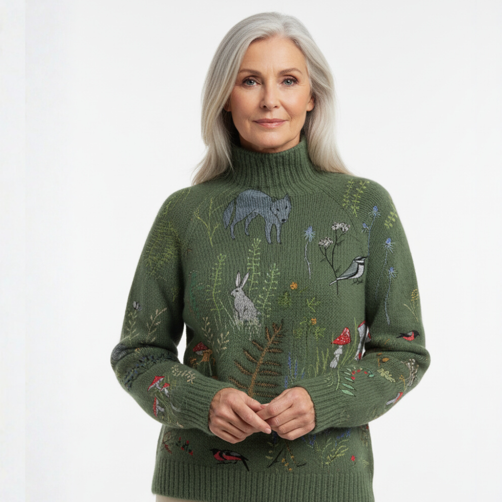 Aimélie – Silts un elegants augstā apkakle džemperis